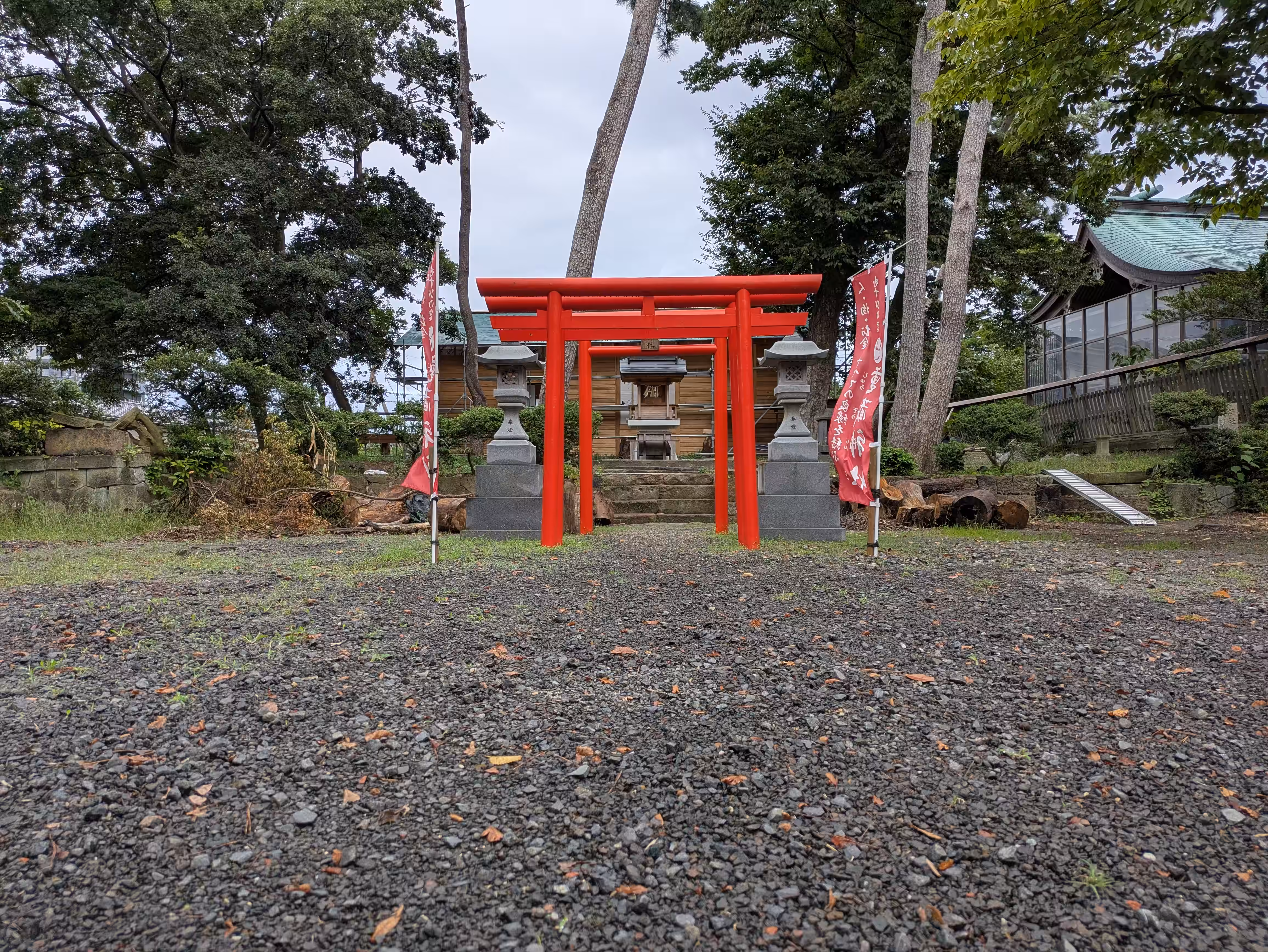 The Juso Shrine under reconstruction after the 2024 Noto Earthquake