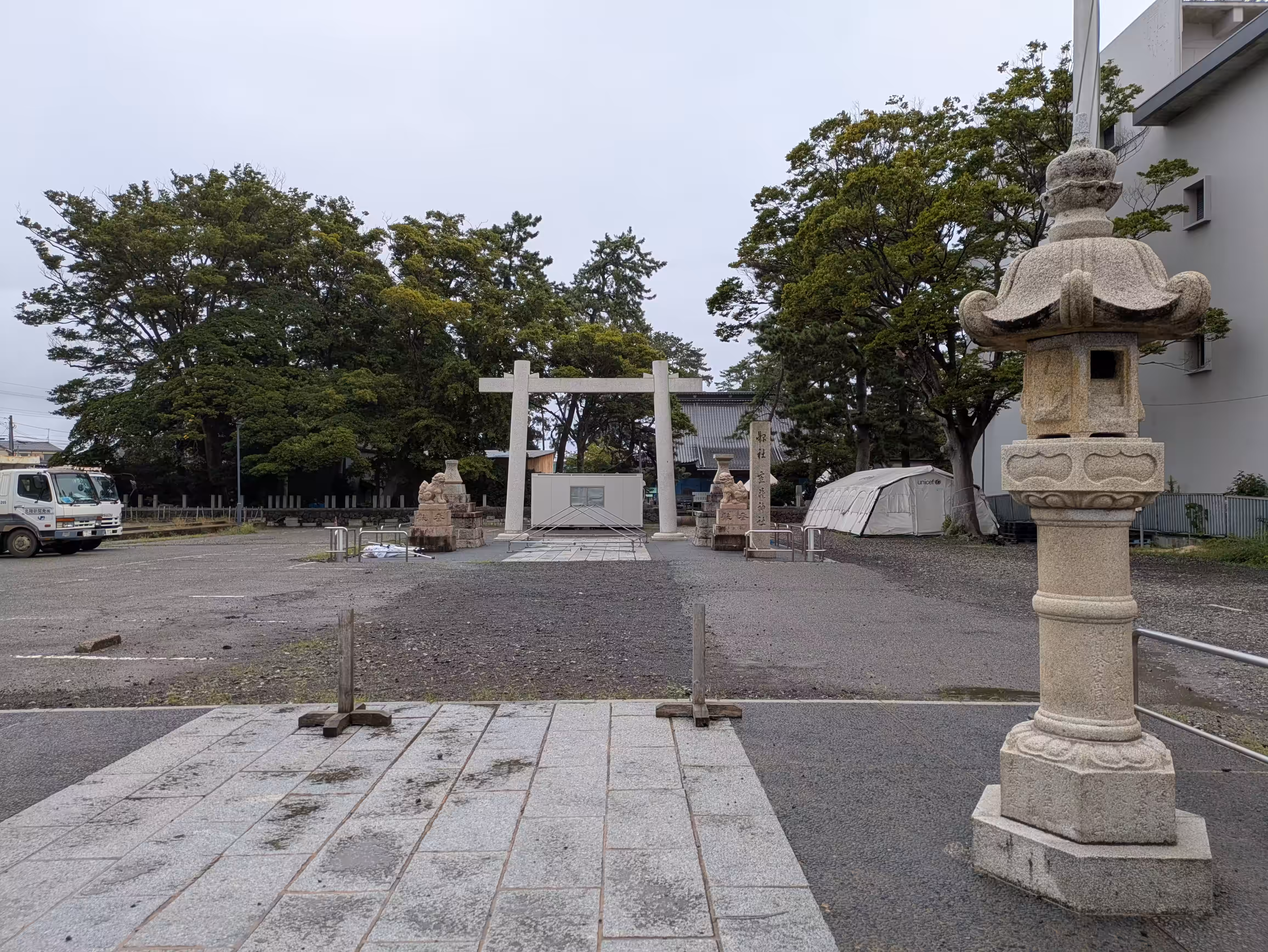 The Juso Shrine under reconstruction after the 2024 Noto Earthquake